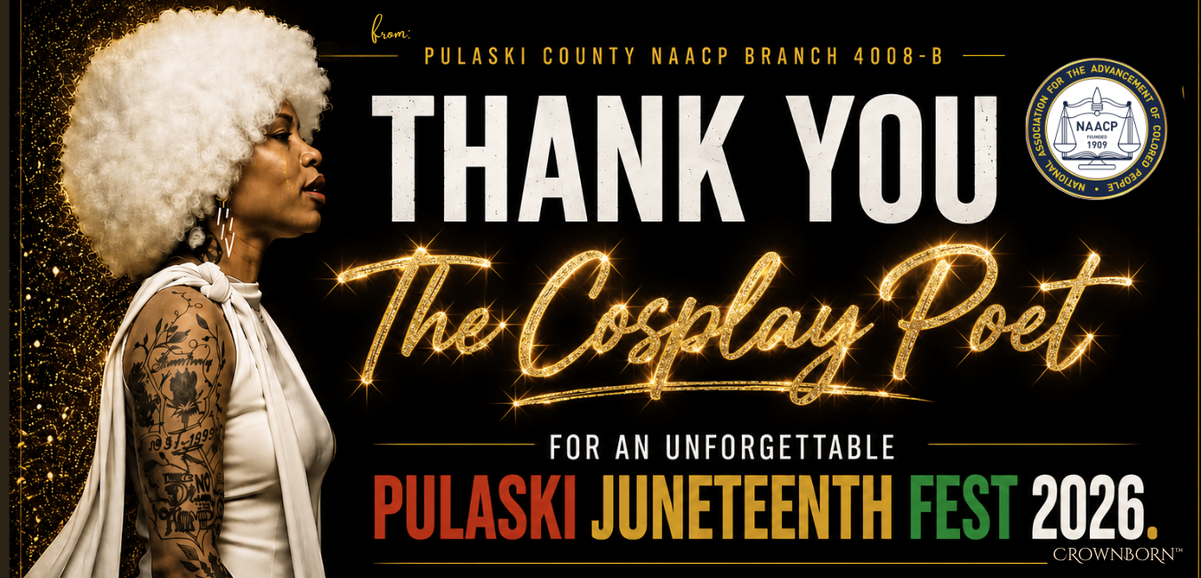 The Cosplay Poet — Juneteenth Fest 2026 billboard