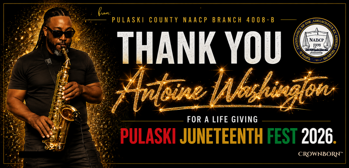 Antoine Washington, SaxCiti — Juneteenth Fest 2026 billboard